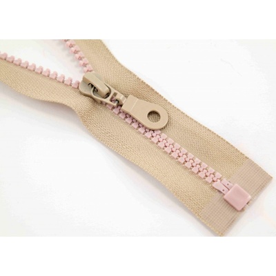 Deliteľný kostený zips - dĺžka (30 - 95 cm) - rôzne farby 85 cm Béžovoružová