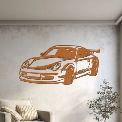 dřevo života Dřevěný obraz Porsche 911 GT3 RS Rozměry (cm): 80x39, Zvolte barvu dekoru: Třešeň