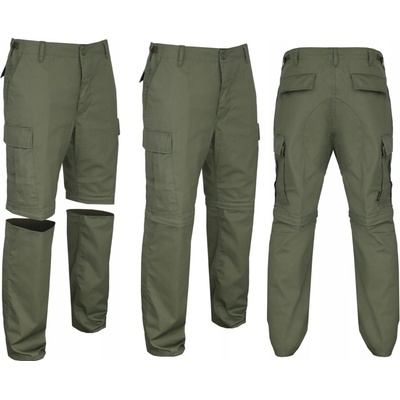 Kalhoty Mil-tec BDU zip-off odepínací zelené