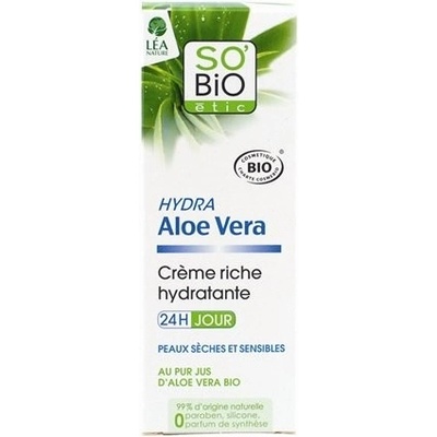 So'Bio denný krém bohato hydratujúci aloe vera 50 ml