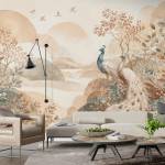Art Gift Decor Фототапет с пауни и пейзаж в земни тонове