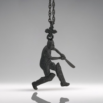 Image 1 of Крикет - Мъжки спортен медальон от оксидирано сребро 925 - Ръчно изработено бижу/талисман - Идеален подарък за спортист - ssj