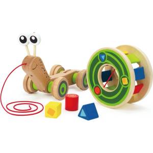 Hape Дървен сортер за дърпане Hape - Охлюв (H0349)
