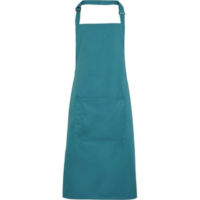 Premier Zástěra Colours PR 154 s laclem a kapsou na břiše COT-39015457799 Modrozelená