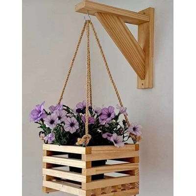 Závesný kvetináč s konzolou na stenu 33 x 33 cm