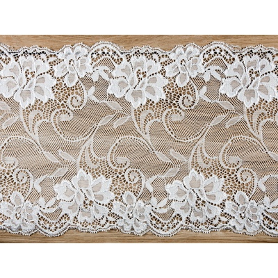PartyDeco.pl Dekorační krajka IVORY, 18 cm x 9 m