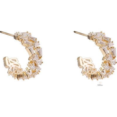 Sarines Pozlacené náušnice s krystaly 1,6 cm S6600