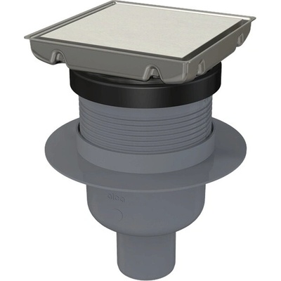 Alcadrain Podlahová výpusť 13x13 cm Smart rovný, nerezová oceľ APV240S