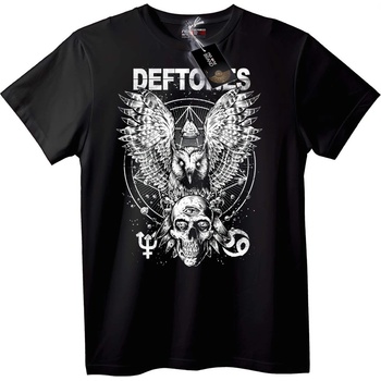 NOONEBRAND Тениска Deftones Сова и Череп - XXS, Black