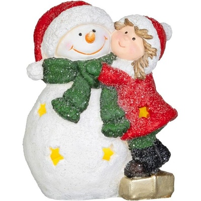 Dekorácia MagicHome dievčatko so snehuliakom LED 8x12.5x15.8 cm – Hledejceny.cz