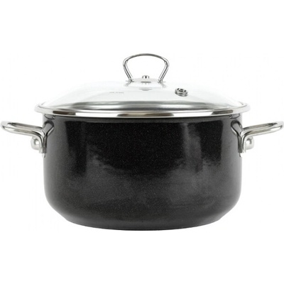 BELIS Smaltovaný hrnec se skleněnou poklicí 24 cm 5.5 l PREMIUM černý 71924-004000N3