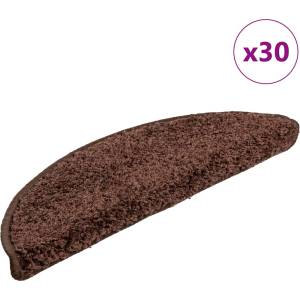 vidaXL Изтривалки за стълби, 30 бр. , 56x17x3 см, кафяви, полукръгли (3365802)