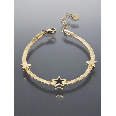 Prošperk zlatý náramek z chirurgické oceli s hvězdičkami S2989