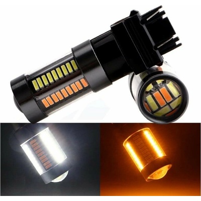 Rabel P27/7W 3157 dual color 66 smd 4014 oranžova bila