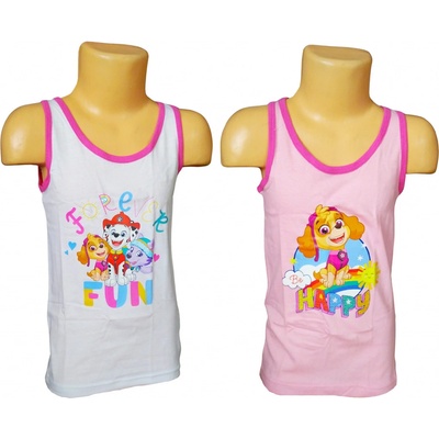 United Labels dívčí letní tílko Tlapková Patrola 2 kusy v balení bílorůžová – Zboží Dáma