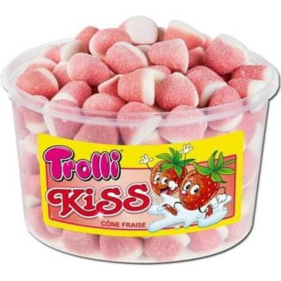 Trolli Kiss Strawberry jahodové pusinky Dóza 975 g