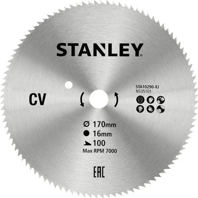 STANLEY Pilový kotouč HCS, 170 x 16,0 mm, 100 zubů STA10290