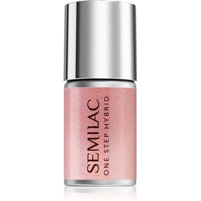 Semilac One Step Hybrid 3in1 гел лак за нокти цвят S258 Naked Glitter Peach 7ml