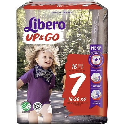Libero Бебешки пелени гащи Libero - Up&Go 7, 16 броя (6336)