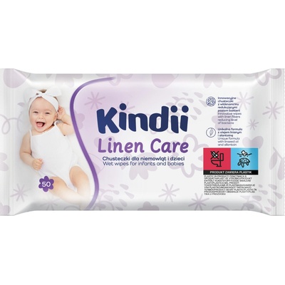 Kindii detské vlhčené utierky Linen Care 50 ks