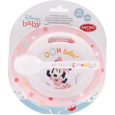 Stor plastové nádobí 2ks MINNIE MOUSE Baby miska lžička 13178
