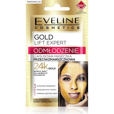 Eveline Cosmetics liftingová maska Gold Lift Expert s 24k zlatom 7 ml
