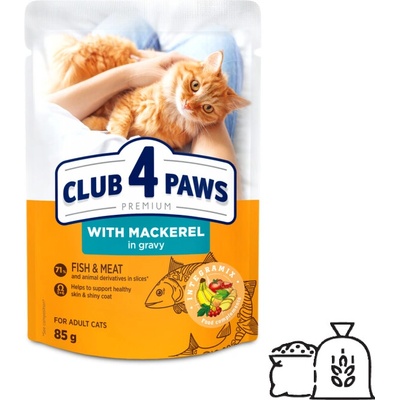 Club 4 Paws Premium S makrelou v omáčke 85 g