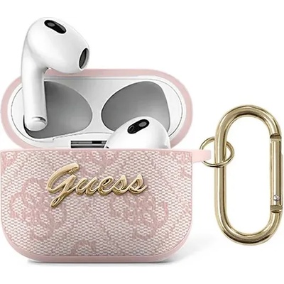 Guess GUA34GSMP калъф за AirPods 3 розов 4G Script Metal Collection (GUA34GSMP)