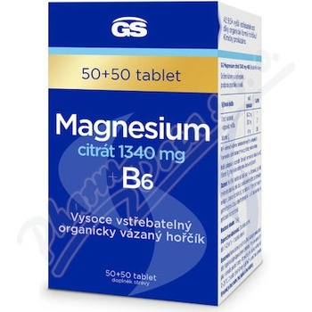 GS Magnesium citrát 1340mg + B6 50 + 50 tabliet