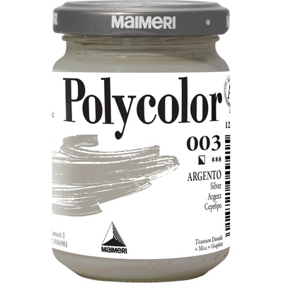 Maimeri Vynil Polycolor АКРИЛНА боя Silver 003 140 ml 1 бр (M1220003)