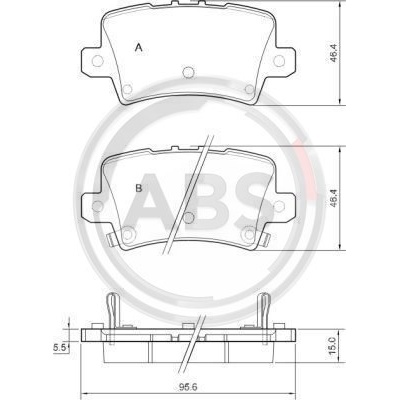 Sada brzdových platničiek kotúčovej brzdy A.B.S. 37530