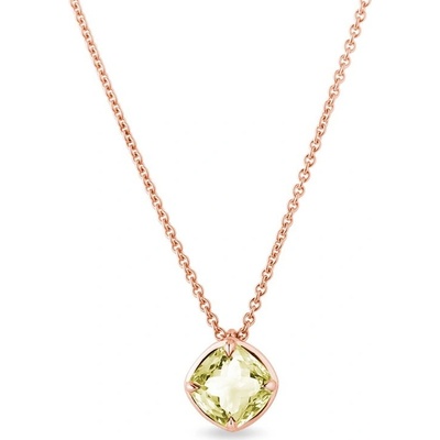Klenota Náhrdelník z ružového zlata s lemon Quartz k0693014