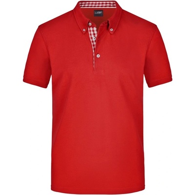 James & Nicholson Elegantní pánská polokošile JN964 červená bílá červená