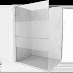 Mexen Kioto+ L душ-стена с рафт Walk-in 110 x 200 см, прозрачен/матов, четкан никел - 800-110-123-97-35 (800-110-123-97-35)