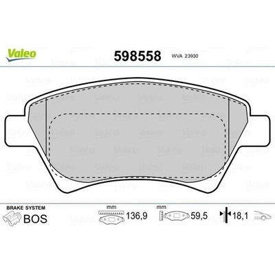Sada brzdových platničiek kotúčovej brzdy VALEO 598558