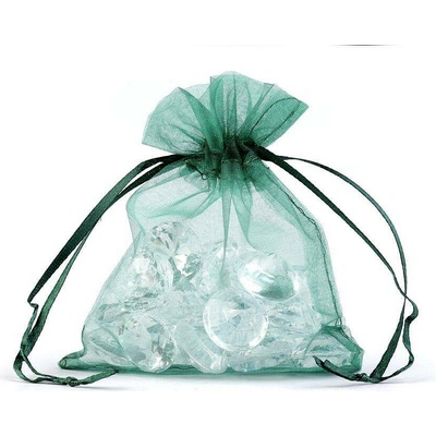 Dárkový pytlík 9x11 cm organza 34 zelená jedle, 10 ks