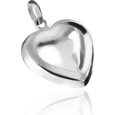 Šperky eshop Přívěsek ze stříbra 925 dvojité vypouklé srdíčko X15.15