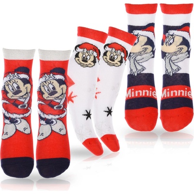 Disney Minnie Dievčenské ponožky s vianočným motívom pack 2