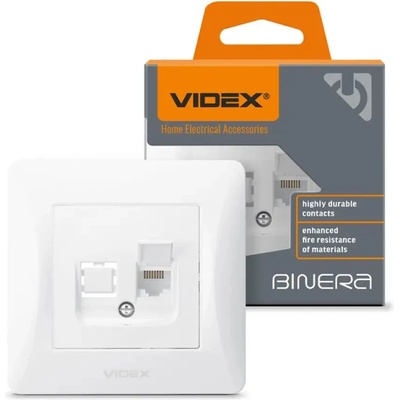 Videx КОМПЮТЪРНА РОЗЕТКА cat6 vf-bnsk1pc6-w binera videx - БЯЛ (4820118295183)