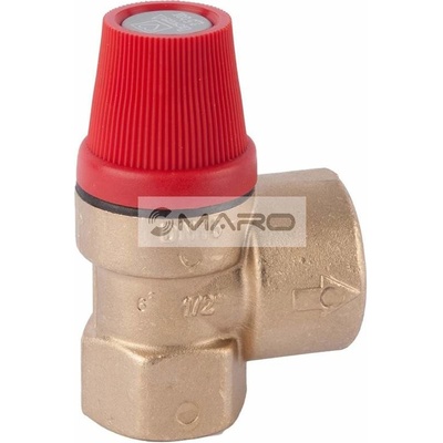 Herz Ventil pojistný pro topení do 75 kW 1/2" x 3/4", 6,0 bar 1261301