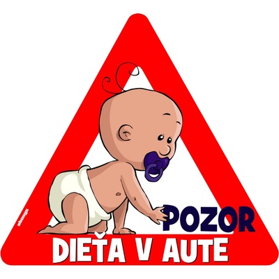abenys nálepka na auto - POZOR Dieťa v aute s cumlíkom
