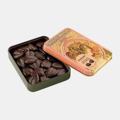 Amatller plechovka s čokoládovými tmavými lístky 70% cocoa 60 g