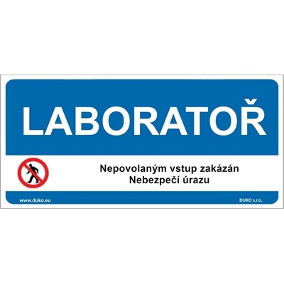 DUKO LABORATOŘ Formát: 300 x 150 mm, Materiál: plast 3 mm, samolepící vinylová fólie