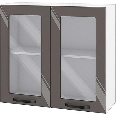 ИРИМ Горен кухненски шкаф Сити БФ-Антрацит гланц-05-204 80 см