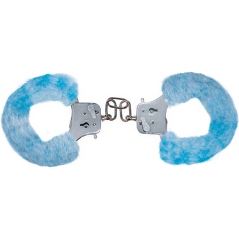 Kovové putá s modrým plyšom Toy Joy Furry Fun Cuffs Blue