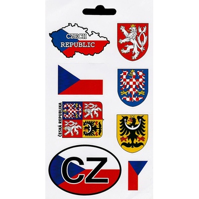 Balenie samolepiek s českými motívmi 18 x 9,7 cm - farebné