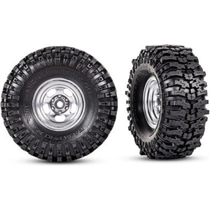 Traxxas колело 1.0", диск полуматов хром, гуми Mickey Thompson® Baja Pro Xs (2)