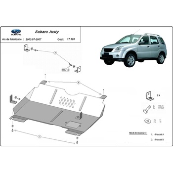 Scut Motor - Румъния Метална кора под двигател subaru justy от 2003 до 2007 (73733)
