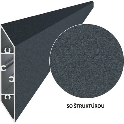 Hliníková plotová lamela 108x16 mm, tvar kosodélník, antracit RAL7016 se strukturou 2m +/- 5mm (AL-PV5-AS-2)