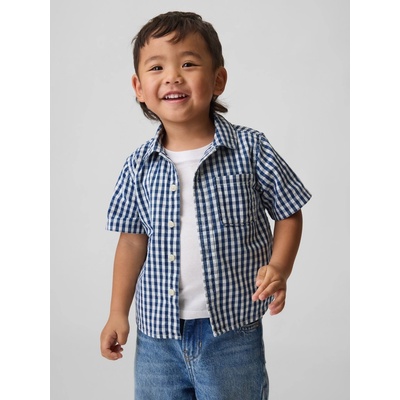 GAP detská košeľa z denimu modrá biela